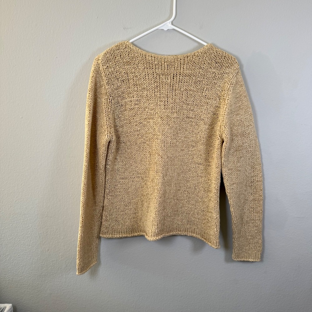 ANN TAYLOR‎ LOFT Women Beige Knit Sweater Long Sleeve Size L Lightweight